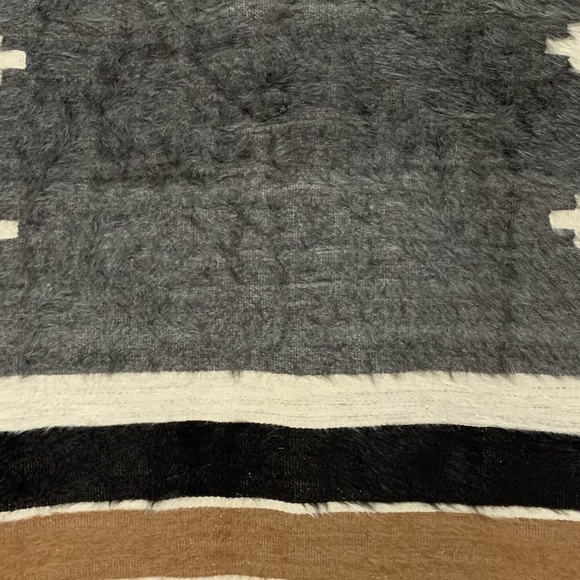 Turkish Wool Killim Rug Handwoven Animal Hair Neutrals Farmhouse Southwestern - Picture 3 of 6